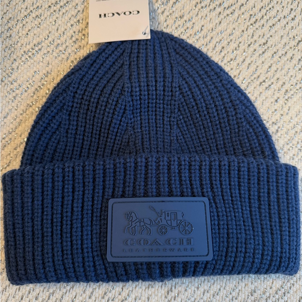 NWT 💙 Coach Patch Knit Beanie